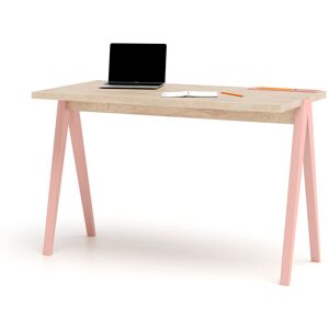 Corrigan Studio Dikili 120Cm W Rectangular Writing Desk Light Oak/Pink 75cm H X 120cm W X 60cm D Corrigan Studio Dikili 120Cm W Rectangular Writing Desk Light Oak/Pink 75cm H X 120cm W X 60cm D