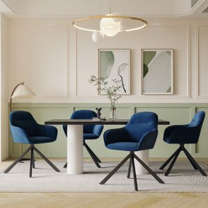 Corrigan Studio 48.5cm H Fabric Upholstered Dining Chair with Arm Navy Velvet 83cm H X 62cm W X 52.5cm D Corrigan Studio 48.5cm H Fabric Upholstered Dining Chair with Arm Navy Velvet 83cm H X 62cm W X 52.5cm D