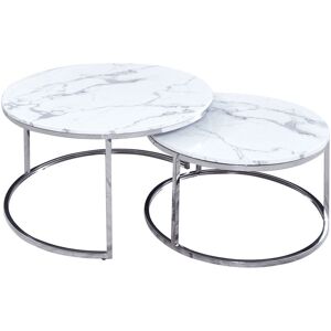 Ivy Bronx Carlianna Frame Coffee Table White/Silver 43cm H X 80cm W X 80cm D Ivy Bronx Carlianna Frame Coffee Table White/Silver 43cm H X 80cm W X 80cm D