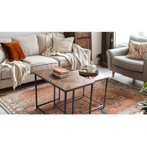 Borough Wharf IVY Wooden Top Nest Of 2 Frame Coffe Tables Set 55cm H X 60cm W X 40cm D Borough Wharf IVY Wooden Top Nest Of 2 Frame Coffe Tables Set 55cm H X 60cm W X 40cm D