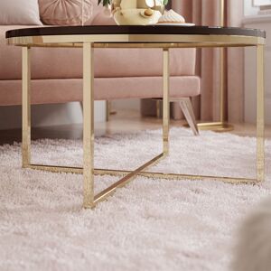 Borough Wharf Elona Cross Legs Coffee Table Black High Gloss/Gold 45.6cm H X 70cm W Borough Wharf Elona Cross Legs Coffee Table Black High Gloss/Gold 45.6cm H X 70cm W