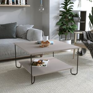 Latitude Run Cristiana Square Coffee Table with Storage Sleek Design & Durable Metal Legs Light Mocha 45cm H X 80cm W X 80cm D Latitude Run Cristiana Square Coffee Table with Storage Sleek Design & Durable Metal Legs Light Mocha 45cm H X 80cm W X 80cm D
