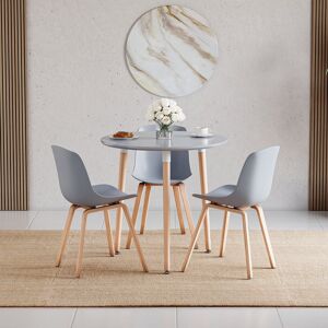 Norden Home 3 Seater Round Table With Beech Wood Legs Dining Room Kitchen Furniture Grey Norden Home 3 Seater Round Table With Beech Wood Legs Dining Room Kitchen Furniture Grey