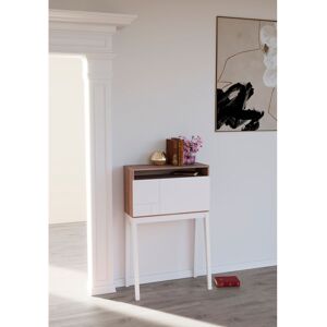 Ebern Designs Wilcox Desk Walnut/White 117cm H X 75cm W X 71.5cm D Ebern Designs Wilcox Desk Walnut/White 117cm H X 75cm W X 71.5cm D