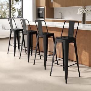 Borough Wharf Silliman Outdoor 76 Bar Stool Black 105cm H X 43cm W X 43cm D Borough Wharf Silliman Outdoor 76 Bar Stool Black 105cm H X 43cm W X 43cm D