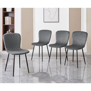 Fairmont Park Modern Upholstered Armless Velvet Dining Chairs with Metal Legs Grey 85.5cm H X 45.5cm W X 58cm D Fairmont Park Modern Upholstered Armless Velvet Dining Chairs with Metal Legs Grey 85.5cm H X 45.5cm W X 58cm D