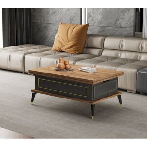 Corrigan Studio Ryann Extendable Lift Top Coffee Table 6 IN 1 Medium Wood 45cm H X 90cm W X 60cm D Corrigan Studio Ryann Extendable Lift Top Coffee Table 6 IN 1 Medium Wood 45cm H X 90cm W X 60cm D