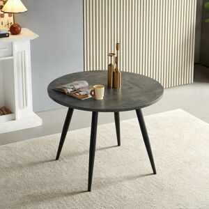 Metro Darcell 100cm Round Dining Table with Marble Effect Top Marble Grey Metro Darcell 100cm Round Dining Table with Marble Effect Top Marble Grey