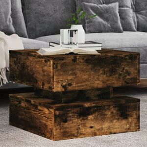 Metro Lane Coffee Table With LED Lights 50X50x40 Cm Smoked Oak 40cm H X 50cm W X 50cm D Metro Lane Coffee Table With LED Lights 50X50x40 Cm Smoked Oak 40cm H X 50cm W X 50cm D