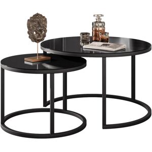 Latitude Run Perryton Frame 2 Piece Coffee Table Black 47cm H X 70cm W X 70cm D Latitude Run Perryton Frame 2 Piece Coffee Table Black 47cm H X 70cm W X 70cm D