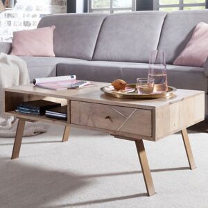 Natur Pur Jamison Solid Wood Coffee Table with Storage Brown 42cm H X 95cm W X 50cm D Natur Pur Jamison Solid Wood Coffee Table with Storage Brown 42cm H X 95cm W X 50cm D