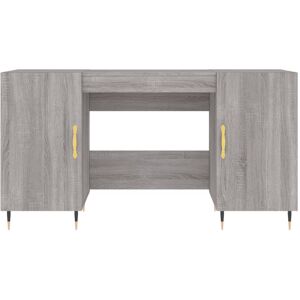 Fairmont Park Fidler 140cm W Rectangle Writing Desk with and Cabinet Grey Sonoma/Black 75cm H X 140cm W X 50cm D Fairmont Park Fidler 140cm W Rectangle Writing Desk with and Cabinet Grey Sonoma/Black 75cm H X 140cm W X 50cm D