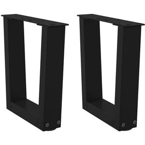 Symple Stuff Dining Table Legs V-Shape 2 Pcs Steel Black 31.3cm H x 40cm W Symple Stuff Dining Table Legs V-Shape 2 Pcs Steel Black 31.3cm H x 40cm W