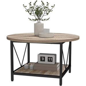 Borough Wharf Acus Wooden Coffee Table with Storage,Sofa Side Table Grey Wood 45cm H X 80cm W X 80cm D Borough Wharf Acus Wooden Coffee Table with Storage,Sofa Side Table Grey Wood 45cm H X 80cm W X 80cm D