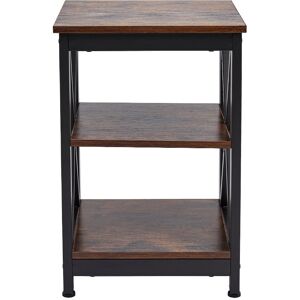 Borough Wharf Square Vintage Three Tier Side Table Brown 60cm H X 40cm W X 40cm D Borough Wharf Square Vintage Three Tier Side Table Brown 60cm H X 40cm W X 40cm D