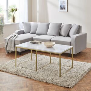 17 Stories Kalyssa Frame Coffee Table White/Matte Black 45cm H X 103cm W X 55cm D 17 Stories Kalyssa Frame Coffee Table White/Matte Black 45cm H X 103cm W X 55cm D