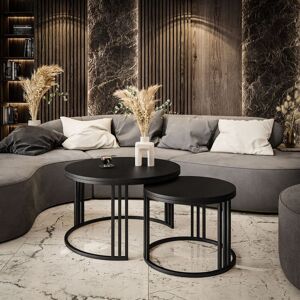 Fairmont Park Downey 2 Piece Coffee Table Black Matt/Black 70cm W X 70cm D Fairmont Park Downey 2 Piece Coffee Table Black Matt/Black 70cm W X 70cm D