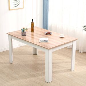 17 Stories Modern solid wooden dining table pine oak & white kitchen home furniture Light Yellow Wood 17 Stories Modern solid wooden dining table pine oak & white kitchen home furniture Light Yellow Wood