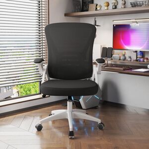 Inbox Zero Lintz Desk Chair with Back Support, High Back Ergonomic Computer Chair with 90° Flip-Up Armrest White/Black 61cm W X 61cm D Inbox Zero Lintz Desk Chair with Back Support, High Back Ergonomic Computer Chair with 90° Flip-Up Armrest White/Black 61cm W X 61cm D