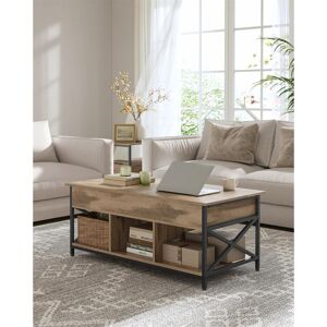 August Grove Coffee Table, Height Adjustable Coffee Table, Open and Hidden Storage Space, 60 x 120 x (48-62 )cm Camel brown 62cm H x 120cm L x 60cm W August Grove Coffee Table, Height Adjustable Coffee Table, Open and Hidden Storage Space, 60 x 120 x (48-62 )cm Camel brown 62cm H x 120cm L x 60cm W