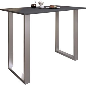 Latitude Run Xona 80 x 50cm Bar Table Matt brushed nickel/Black 102cm H x 140cm W x 80cm D Latitude Run Xona 80 x 50cm Bar Table Matt brushed nickel/Black 102cm H x 140cm W x 80cm D