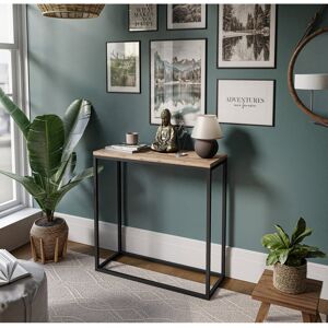 Zipcode Design Burmaster Console Table Modern Wotan Oak/Black 80cm H x 80cm W x 30cm D Zipcode Design Burmaster Console Table Modern Wotan Oak/Black 80cm H x 80cm W x 30cm D