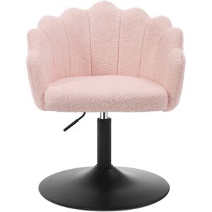 Fairmont Park Dressing Table Chair, Stool With Backrest, Make-Up Chair, Flower Shape, Stool Height-Adjustable, Rotatable, Velvet, Metal Light Pink/Teddy Fairmont Park Dressing Table Chair, Stool With Backrest, Make-Up Chair, Flower Shape, Stool Height-Adjustable, Rotatable, Velvet, Metal Light Pink/Teddy