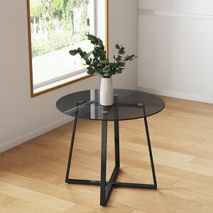 Metro Tempered glass round dining table Black Metro Tempered glass round dining table Black