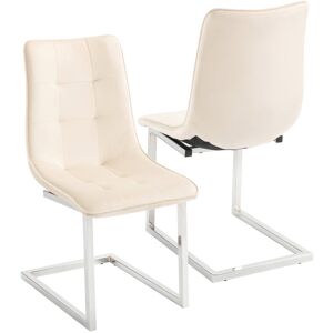 Ivy Bronx Wadley Upholstered Dining Chair Cream 85cm H X 44cm W X 59cm D Ivy Bronx Wadley Upholstered Dining Chair Cream 85cm H X 44cm W X 59cm D