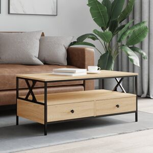 Borough Wharf Dismukes 4 Legs Coffee Table Sonoma Oak 45cm H X 100cm W X 51cm D Borough Wharf Dismukes 4 Legs Coffee Table Sonoma Oak 45cm H X 100cm W X 51cm D
