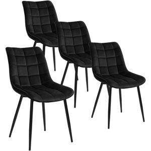 Corrigan Studio Set Of 4 Dining Room Chairs Kitchen Chair Cushioned Chair Design Chair With Backrests With Fabric Seat And Metal Frame Black 85.5cm H X 46cm W X 40.5cm D Corrigan Studio Set Of 4 Dining Room Chairs Kitchen Chair Cushioned Chair Design Chair With Backrests With Fabric Seat And Metal Frame Black 85.5cm H X 46cm W X 40.5cm D