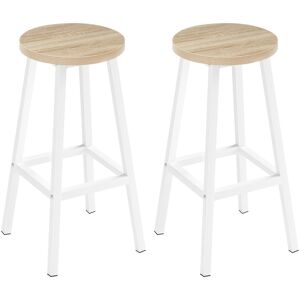 17 Stories Talayia Counter Stool with Metal Frame Brown/White 64.5cm H X 30.5cm W X 30.5cm D 17 Stories Talayia Counter Stool with Metal Frame Brown/White 64.5cm H X 30.5cm W X 30.5cm D