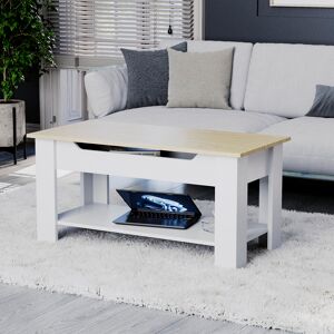 Marlow Home Co. Anavictoria Lift Top Coffee Table with Storage White/Oak 48cm H X 100cm W X 48cm D Marlow Home Co. Anavictoria Lift Top Coffee Table with Storage White/Oak 48cm H X 100cm W X 48cm D
