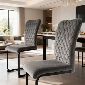 Metro Modern Upholstered Velvet Armless Dining Chair Grey 92.5cm H X 42cm W X 55cm D Metro Modern Upholstered Velvet Armless Dining Chair Grey 92.5cm H X 42cm W X 55cm D