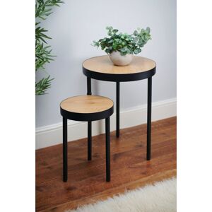 17 Stories Saahiti Rotating Nesting-style Side Tables Natural Wood 61cm H X 46cm W X 46cm D 17 Stories Saahiti Rotating Nesting-style Side Tables Natural Wood 61cm H X 46cm W X 46cm D