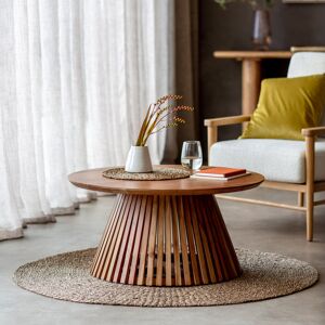 HJ Home Larissa 80cm Round Acacia Wood Coffee Table - Natural HJ Home Larissa 80cm Round Acacia Wood Coffee Table - Natural