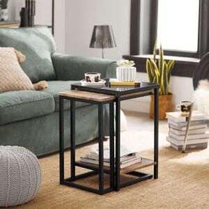 Borough Wharf Set of 2 side tables Brown/Black 61cm H X 53cm W X 40cm D Borough Wharf Set of 2 side tables Brown/Black 61cm H X 53cm W X 40cm D