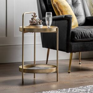 Gallery Direct Tray Top End Table Gold 73cm H X 40cm W X 40cm D Gallery Direct Tray Top End Table Gold 73cm H X 40cm W X 40cm D