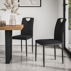 George Oliver Monza Fabric Dining Chair Modern Padded Seat Metal Legs Kitchen Black Velvet/Matte Black 36.2cm H X 17.9cm W X 22.8cm D George Oliver Monza Fabric Dining Chair Modern Padded Seat Metal Legs Kitchen Black Velvet/Matte Black 36.2cm H X 17.9cm W X 22.8cm D