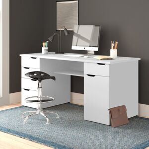 Wade Logan Truett Executive Desk White/White 75cm H X 160cm W X 67cm D Wade Logan Truett Executive Desk White/White 75cm H X 160cm W X 67cm D