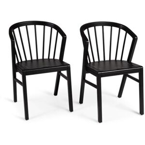 ClassicLiving Hopley Solid Wood Slat Back Side Chair Black 85cm H X 53.8cm W X 58cm D ClassicLiving Hopley Solid Wood Slat Back Side Chair Black 85cm H X 53.8cm W X 58cm D