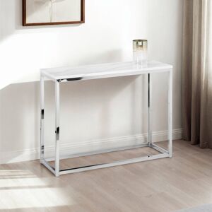 Zipcode Design Eger 100Cm Console Table White Marble/Chrome 76cm H X 100cm W X 35cm D Zipcode Design Eger 100Cm Console Table White Marble/Chrome 76cm H X 100cm W X 35cm D