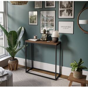 Zipcode Design Burmaster Console Table Modern Black/Stirling Oak 80cm H x 80cm W x 30cm D Zipcode Design Burmaster Console Table Modern Black/Stirling Oak 80cm H x 80cm W x 30cm D