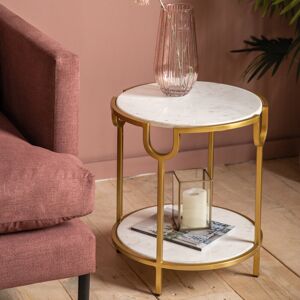 Gallery Direct Weston Marble Side Table White 50cm H X 45cm W X 45cm D Gallery Direct Weston Marble Side Table White 50cm H X 45cm W X 45cm D