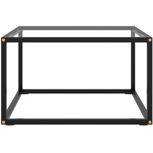 Ebern Designs Tea Table Black With Tempered Glass Clear 35cm H x 60cm W x 60cm D Ebern Designs Tea Table Black With Tempered Glass Clear 35cm H x 60cm W x 60cm D