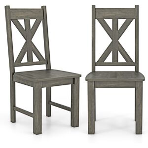 Lark Manor Wooden Dining Chairs Kitchen Chair Set Of 2 W/ Rubber Wood Frame Grey 100cm H X 46cm W X 53cm D Lark Manor Wooden Dining Chairs Kitchen Chair Set Of 2 W/ Rubber Wood Frame Grey 100cm H X 46cm W X 53cm D