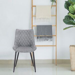Corrigan Studio Set Of 4 Dining Room Chairs, Kitchen Chair, Cushioned Chair, Design Chair, With Backrests With Fabric Seat And Metal Frame Grey 85.5cm H X 46cm W Corrigan Studio Set Of 4 Dining Room Chairs, Kitchen Chair, Cushioned Chair, Design Chair, With Backrests With Fabric Seat And Metal Frame Grey 85.5cm H X 46cm W