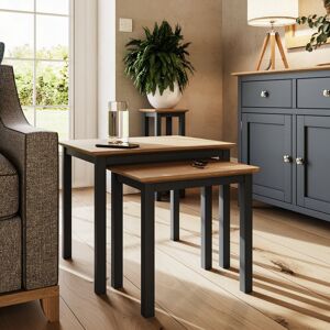 ClassicLiving Daris Nest Of 2 Side End Tables. Fully Assembled. Blue 45cm H X 55.00cm W X 44.00cm D ClassicLiving Daris Nest Of 2 Side End Tables. Fully Assembled. Blue 45cm H X 55.00cm W X 44.00cm D