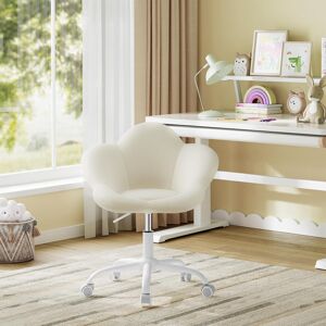 Harriet Bee Children's Desk Chair, Dressing Table Chair, Office Chair, Ergonomic, Height Adjustable, Velvet, For Children's Room, Home Office White 53cm W X 53cm D Harriet Bee Children's Desk Chair, Dressing Table Chair, Office Chair, Ergonomic, Height Adjustable, Velvet, For Children's Room, Home Office White 53cm W X 53cm D