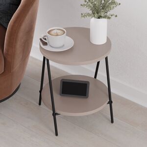 George Oliver Ritzman Compact Side Table Round Top with Metal Legs Light Mocha 42cm H X 35cm W X 35cm D George Oliver Ritzman Compact Side Table Round Top with Metal Legs Light Mocha 42cm H X 35cm W X 35cm D